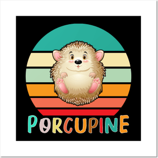 Vintage Retro Porcupine Posters and Art